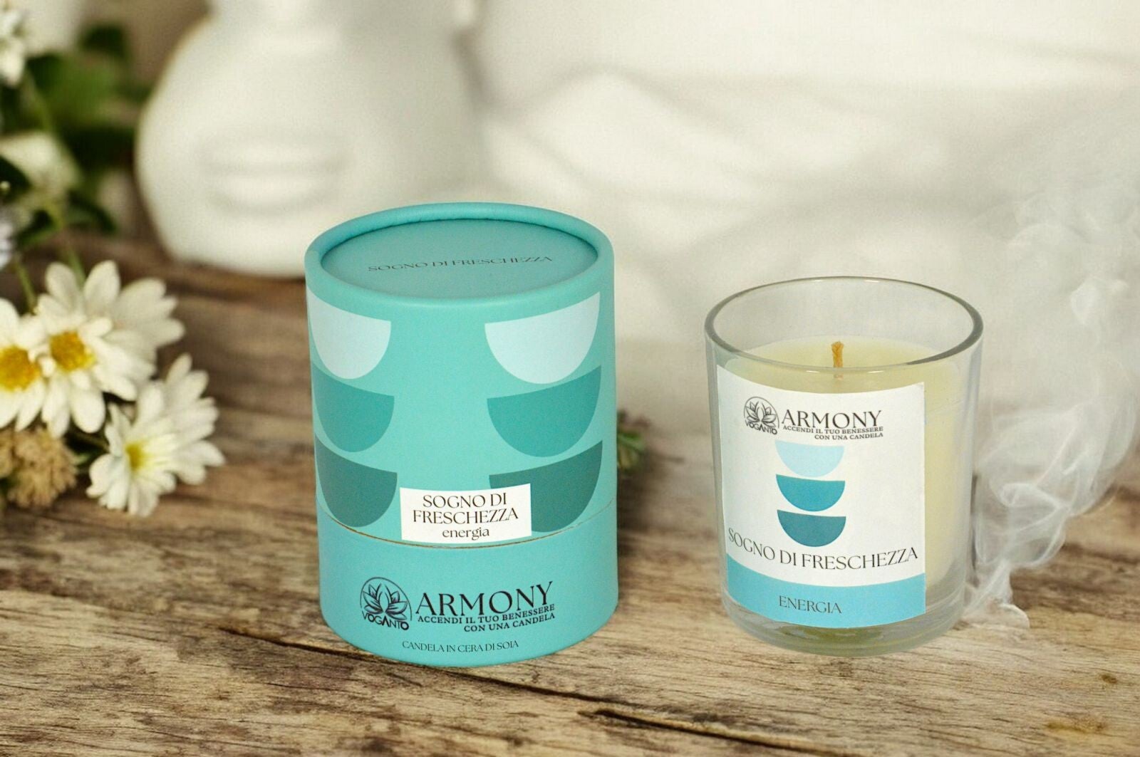 Candela ARMONY in Cera di Soia - Sogno di Freschezza