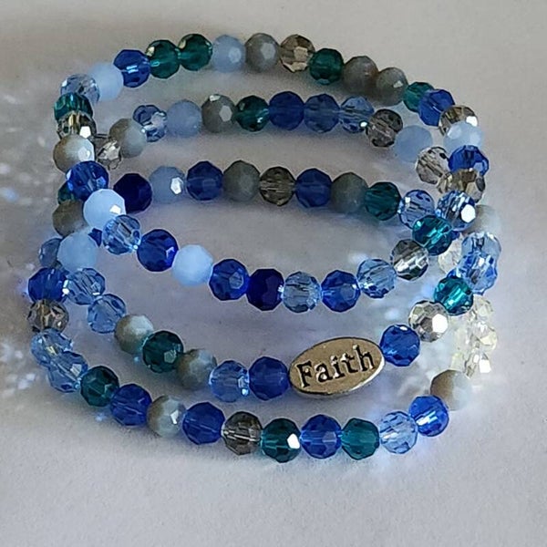 6mm Blue crystal beads