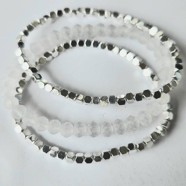 Snow white matte crystal