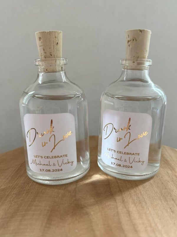 10x Gin flesje met kurkdekskel