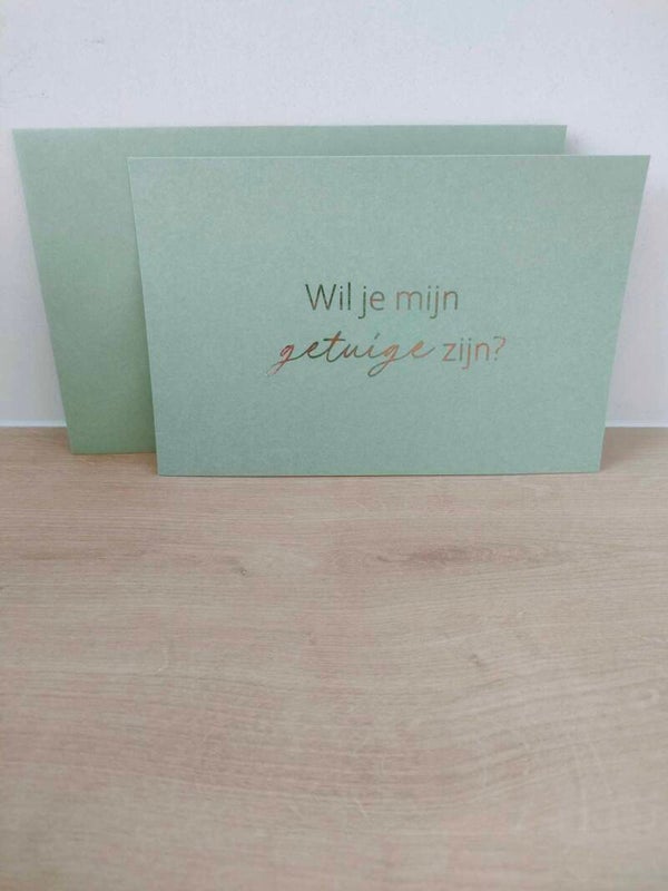 Wenskaart groen wil je mijn getuige zijn