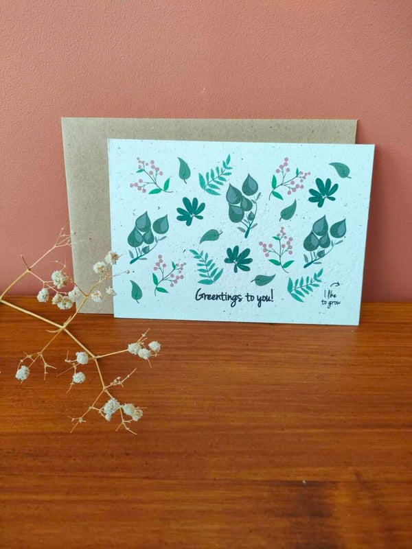 Wenskaart: Greentings to you!