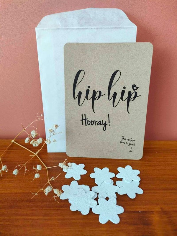 Wenskaart: Hip hip hooray!