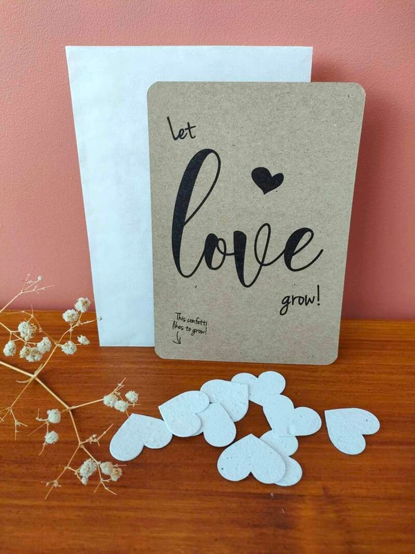 Wenskaart: Let love grow
