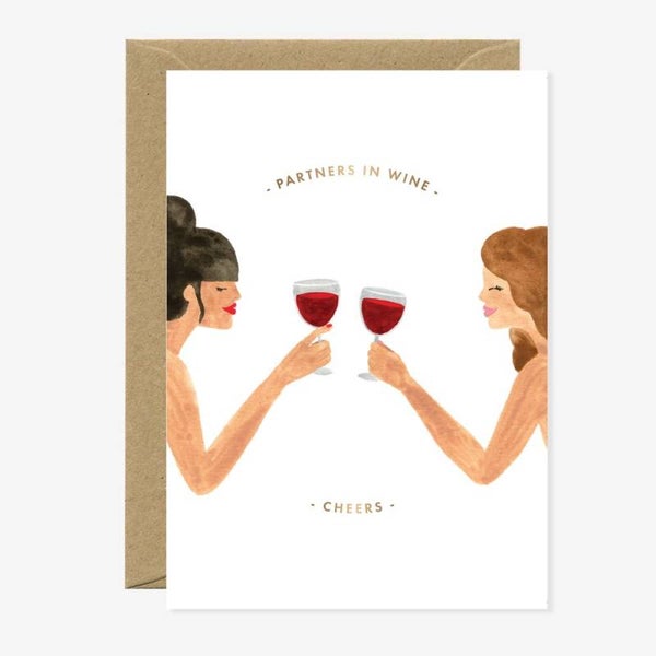 Wenskaart "Partners in wine"