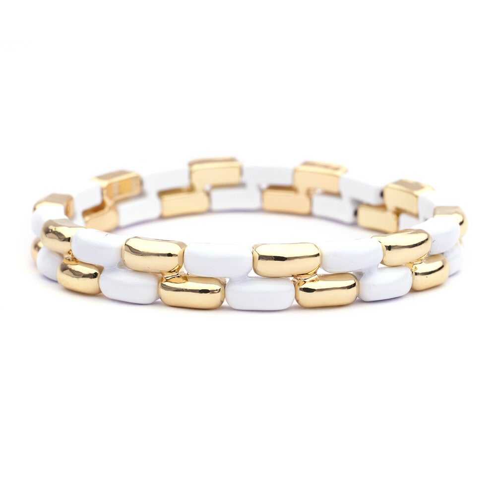 Armband "LizzyMae Golden drops - White"