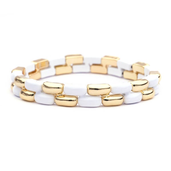 Armband "LizzyMae Golden drops - White"