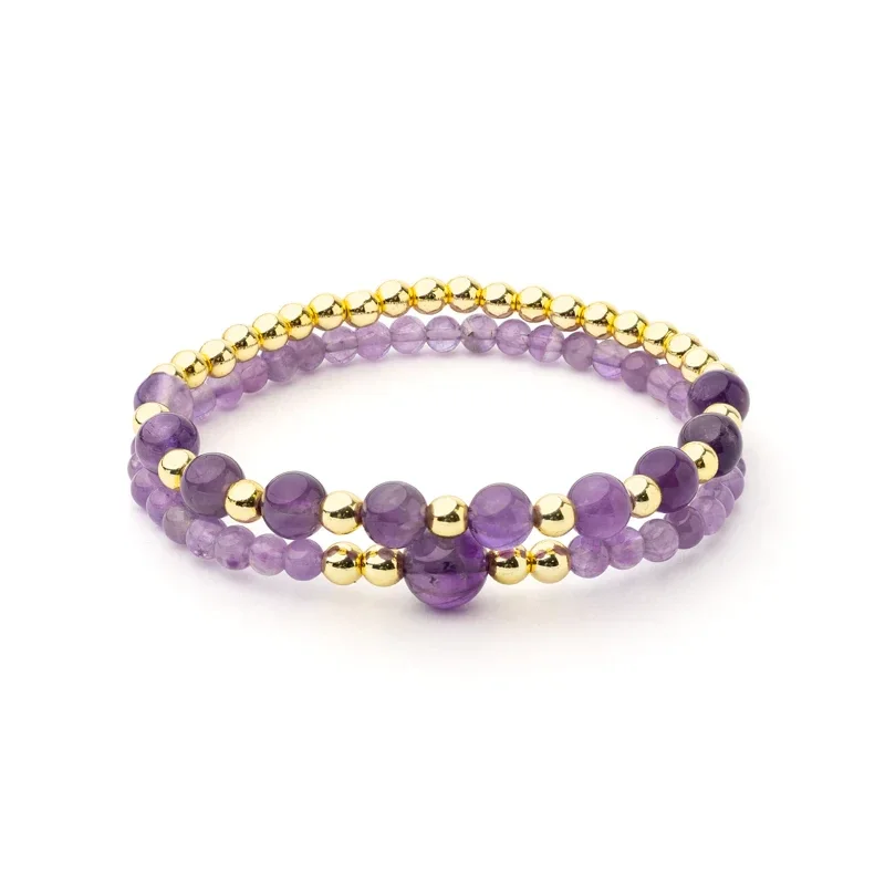 Armbandset met edelstenen "Amethist & Hematiet"