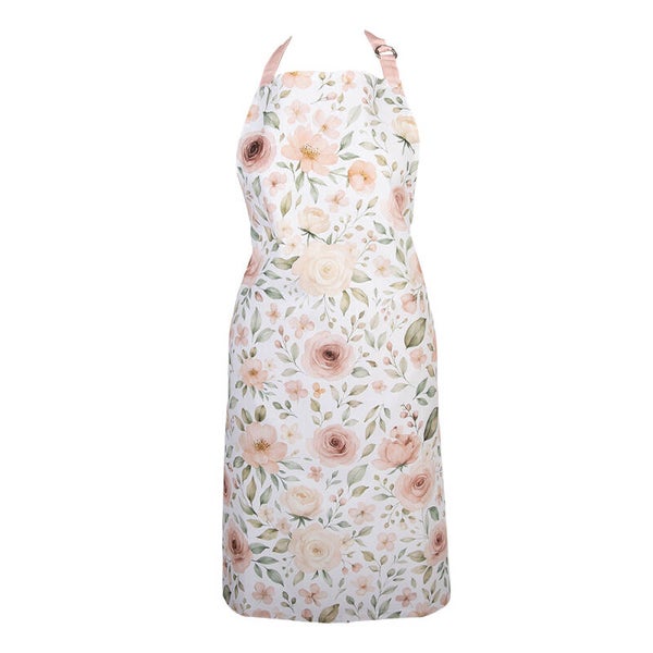 Keukenschort "Zachtroze bloemen"