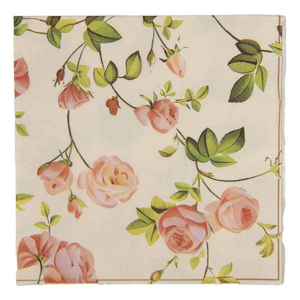 Servetten "Zachtroze bloemen"