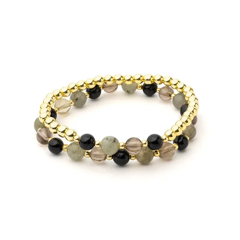 Armbandset met edelstenen "Hematiet Antraciet"