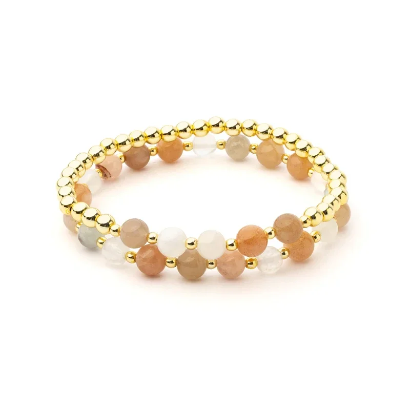 Armbandset met edelstenen "Hematiet Pastel"