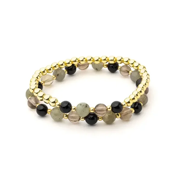 Armbandset met edelstenen "Hematiet Antraciet"