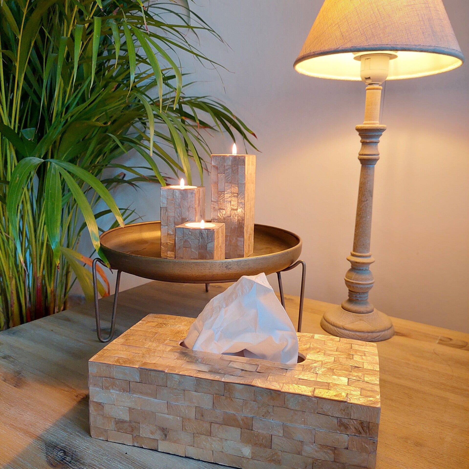 Tissuebox "Capiz schelp - Goud"