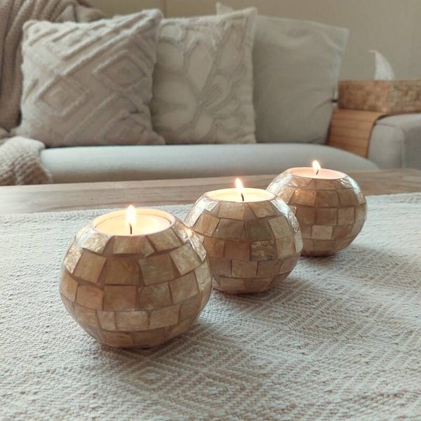 Theelichtje "Capiz schelp - Goud"