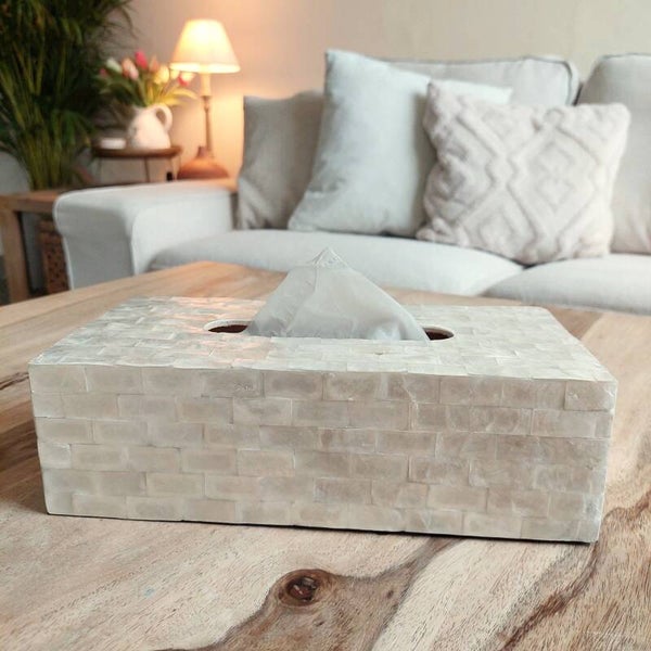 Tissuebox "Capiz schelp - Parelmoer"