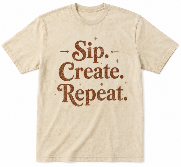 Sip. Create. Repeat. Vintage Tee