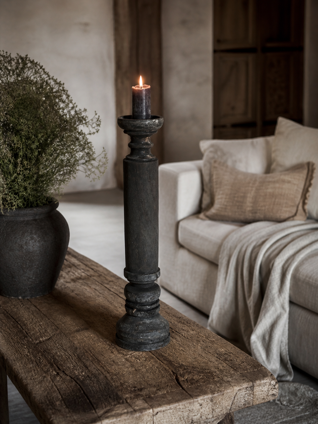 Baluster Kandelaar 40 cm – Robuust & Authentiek