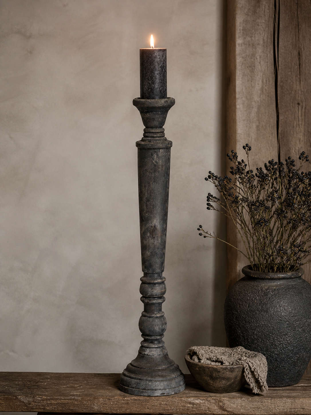 Baluster Kandelaar 80 cm – Houten Eyecatcher