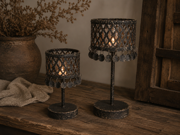 Metalen LED Lamp Old Look met Muntjes