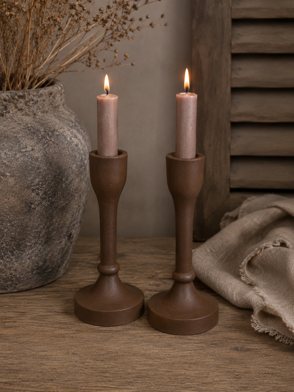 Metalen Kandelaar Bruin – 15,5 cm
