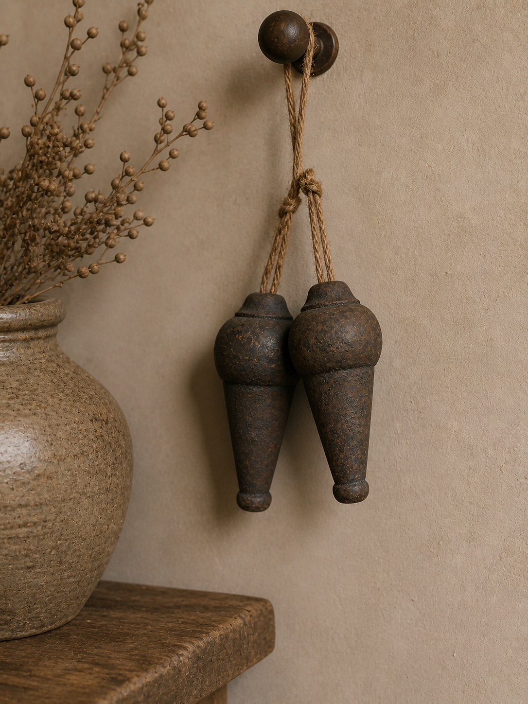 Oude Houten Pinakel / Klosje – Vintage Houten Ornament