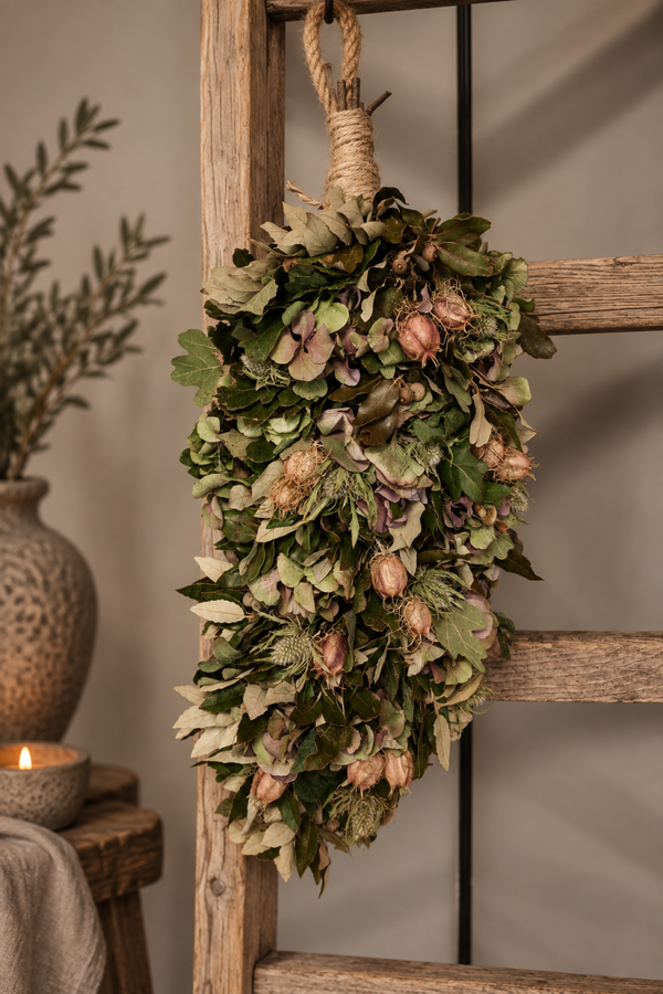 Herfst hangtoef – gedroogd groen – 40 cm