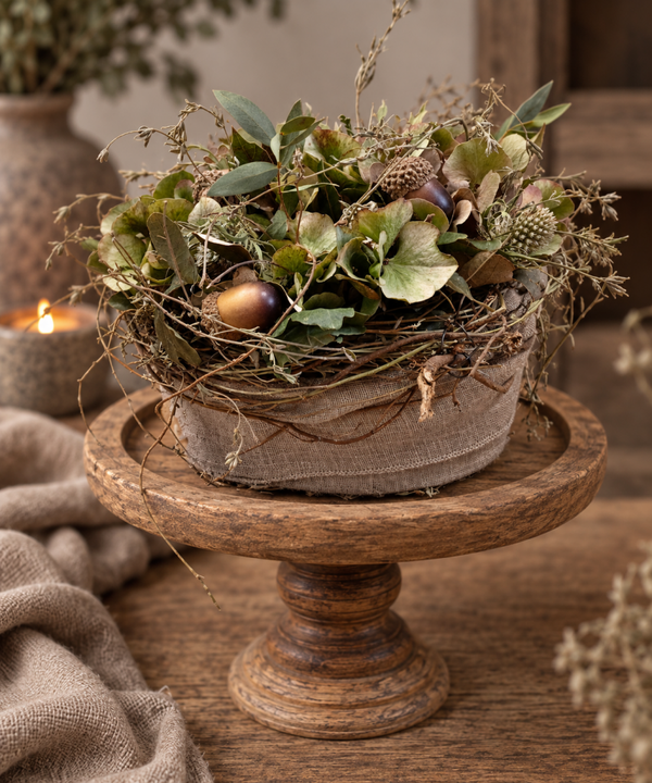 Herfsttaartje met hortensia & eikeltjes – Ø 20 cm