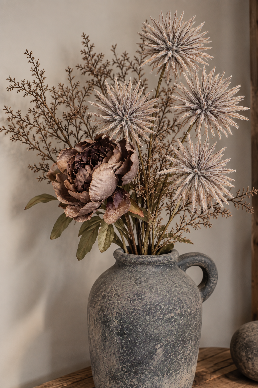 Kunsttak Clematis vergrijsd taupe – 100 cm