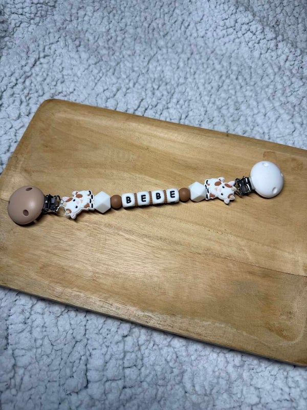 Attache doudou prénom double fantaisie
