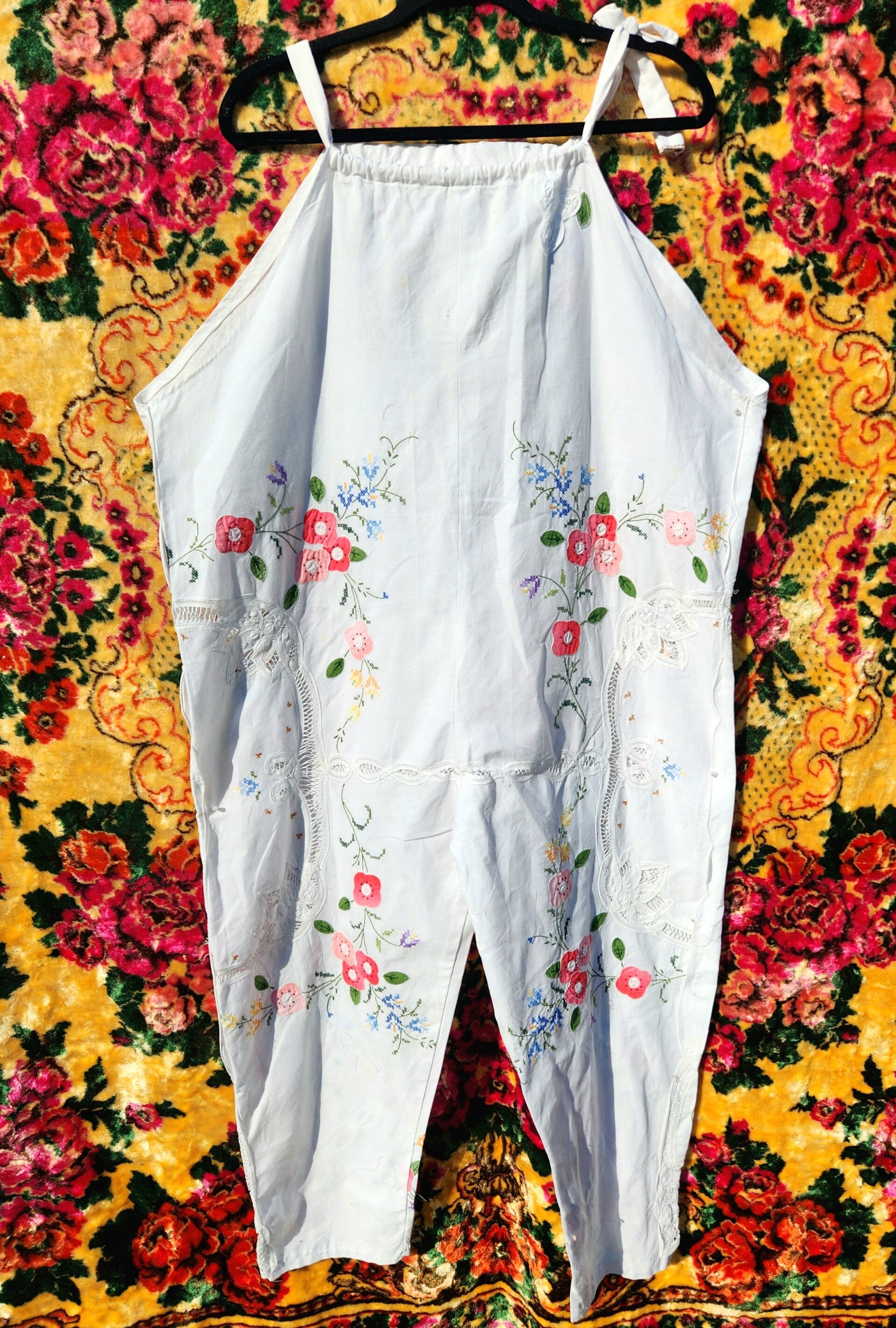 Embroidered overalls