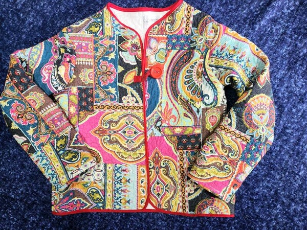 Paisley print quilted jacket