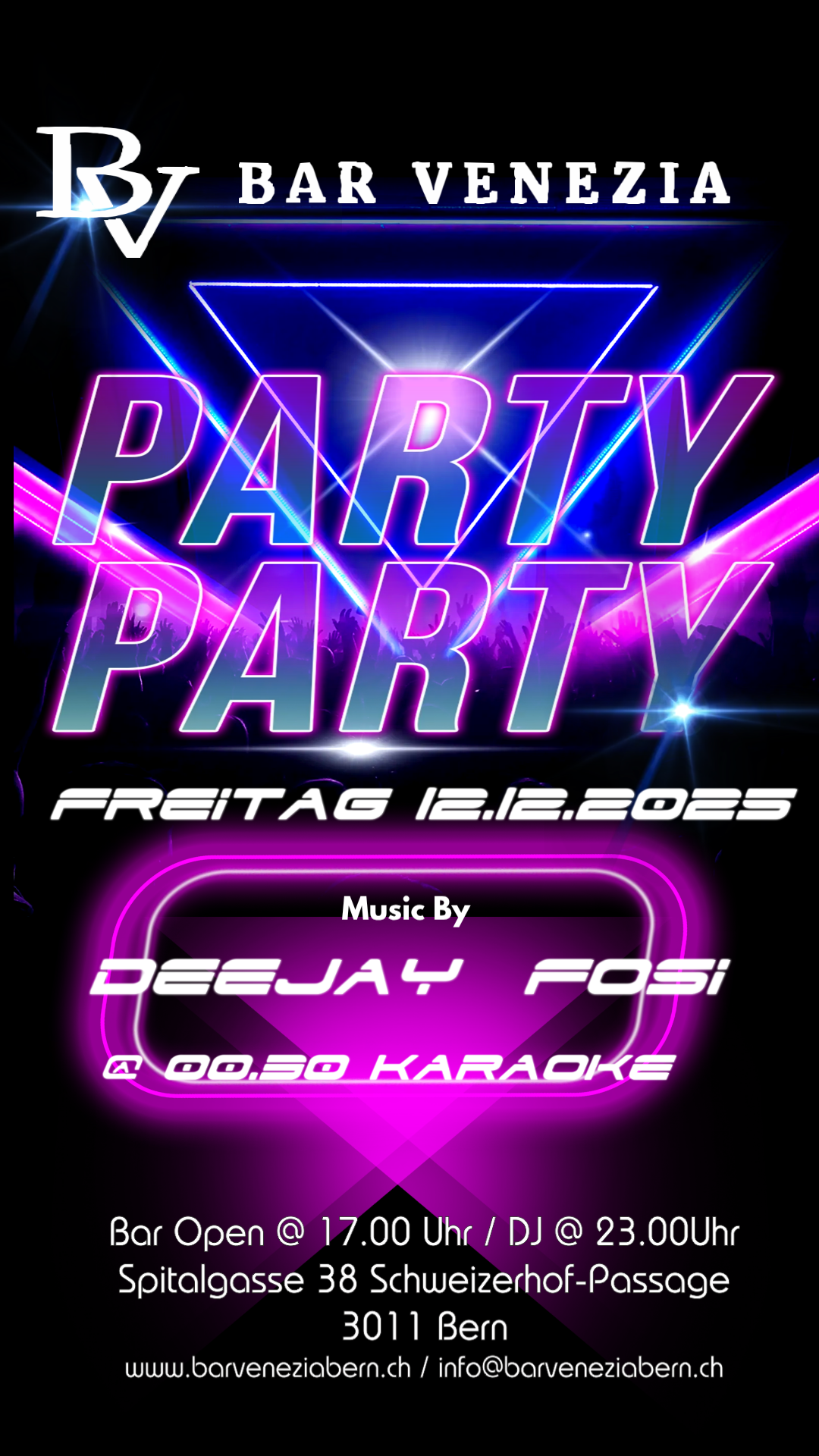 Bar Venezia, Party Party mit Deejay Fosi