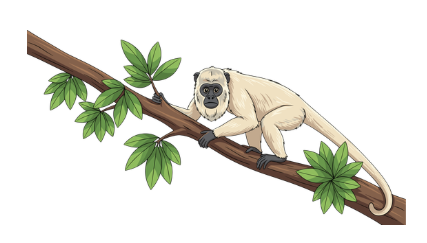 Image of a monkey on a branch symbolizing Ajna panic—racing thoughts and forced mental clarity.