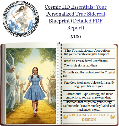 Cosmic HD Essentials: Your Personalized True Sidereal Blueprint (Detailed PDF Report)