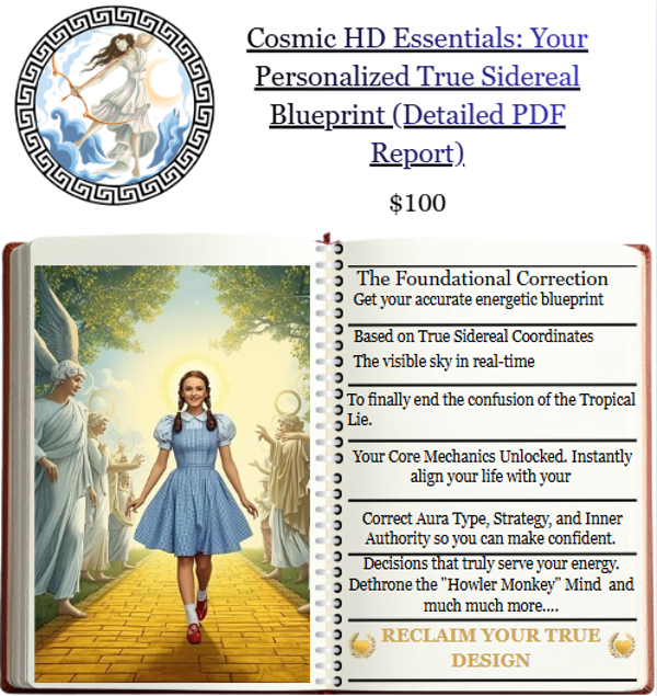 Cosmic HD Essentials: Your Personalized True Sidereal Blueprint (Detailed PDF Report)
