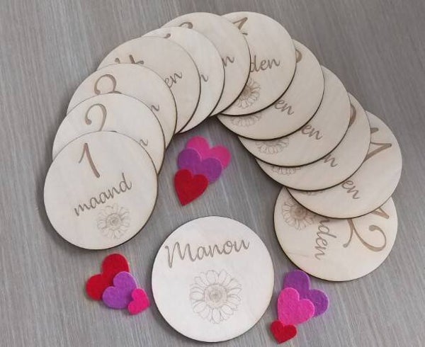 Mijlpaal kaartjes rond (12stuks)