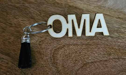 Houten sleutelhanger Oma