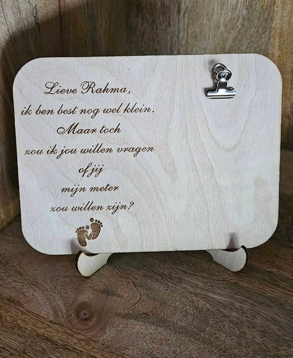 Houten kaart Meter of Peter vragen