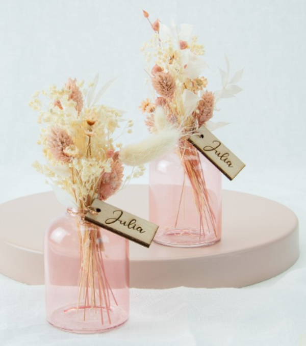 Glazen mini vaasje blush