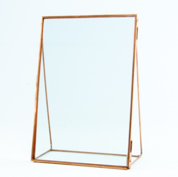 Fotokader op voet in glas- rosé goud