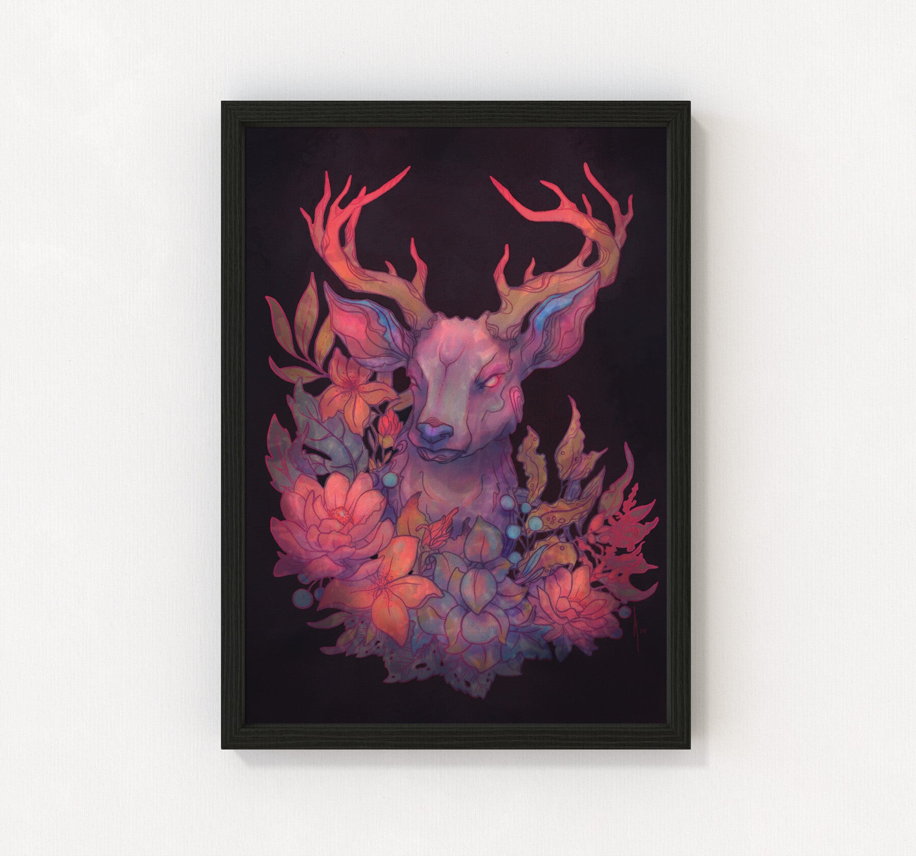 Kunstposter A4 "NIGHT DEER"