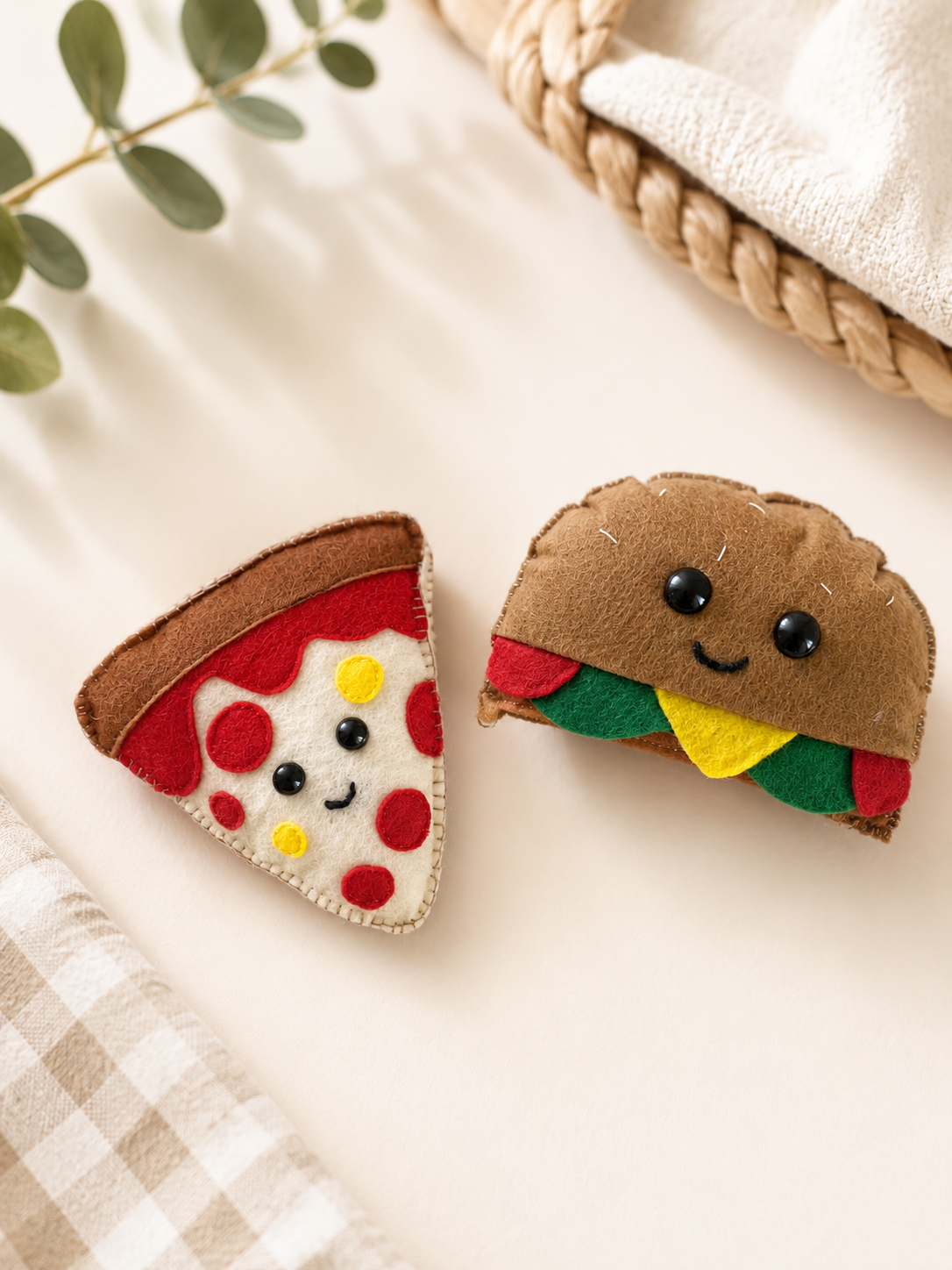 Lot de jouets en feutrine – Pizza & Burger