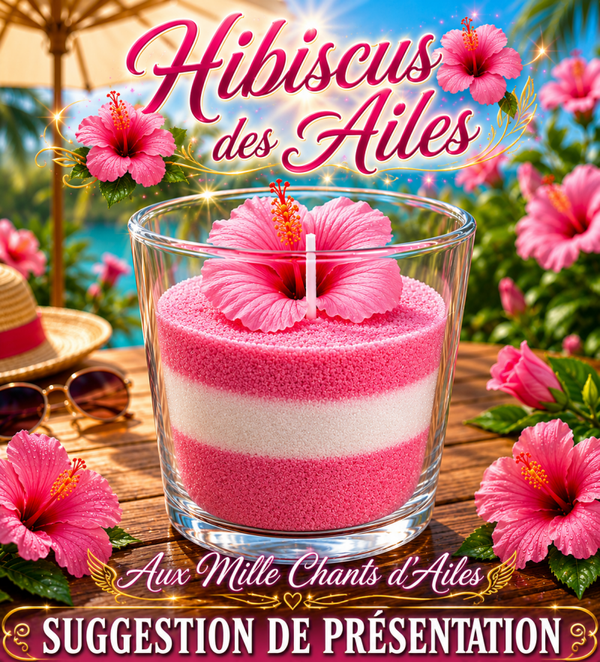 Bougie de sable parfumé "Hibiscus des Ailes"