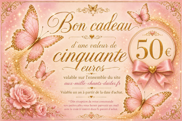 Carte Cadeau 50 € "Offrandes des Ailes"