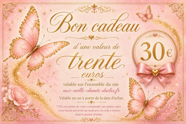 Carte Cadeau 30 € "Offrandes des Ailes"