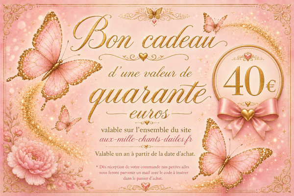 Carte Cadeau 40 € "Offrandes des Ailes"