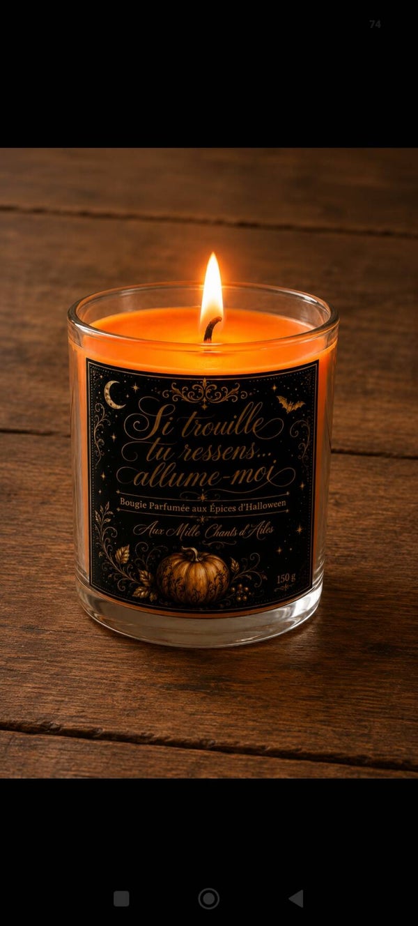 Bougie Parfumée "Si Trouille tu ressens...Allume-moi"
