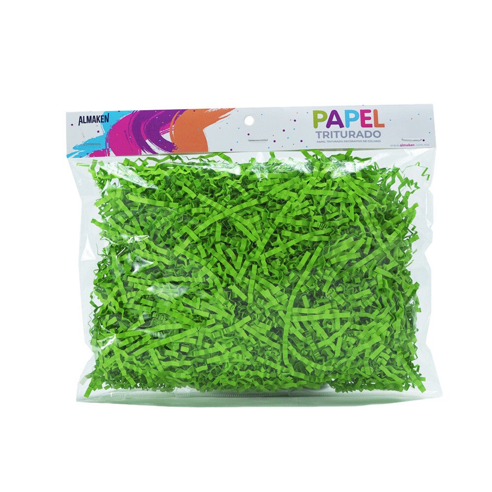 PAPEL TRITURADO, BOLSA DE 40 GRAMOS, VERDE