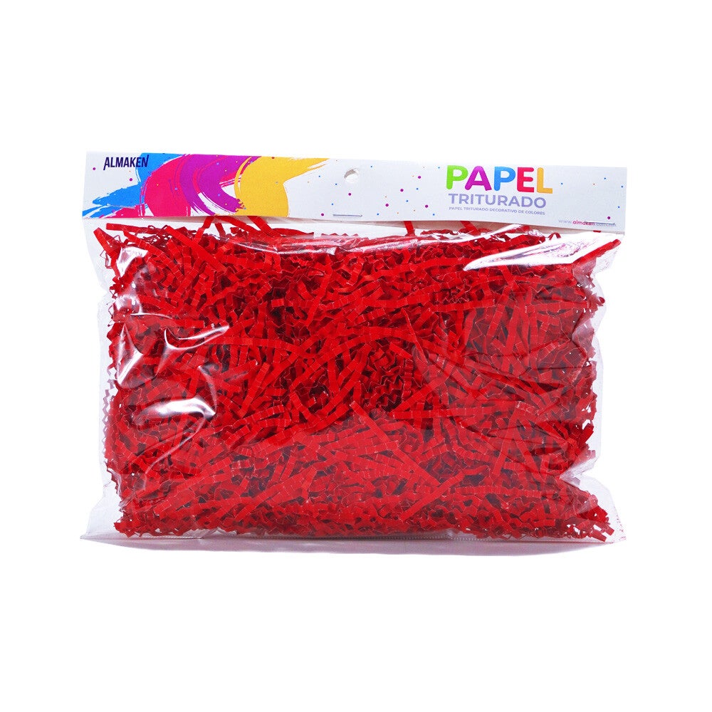 PAPEL TRITURADO, BOLSA DE 40 GRAMOS, ROJO